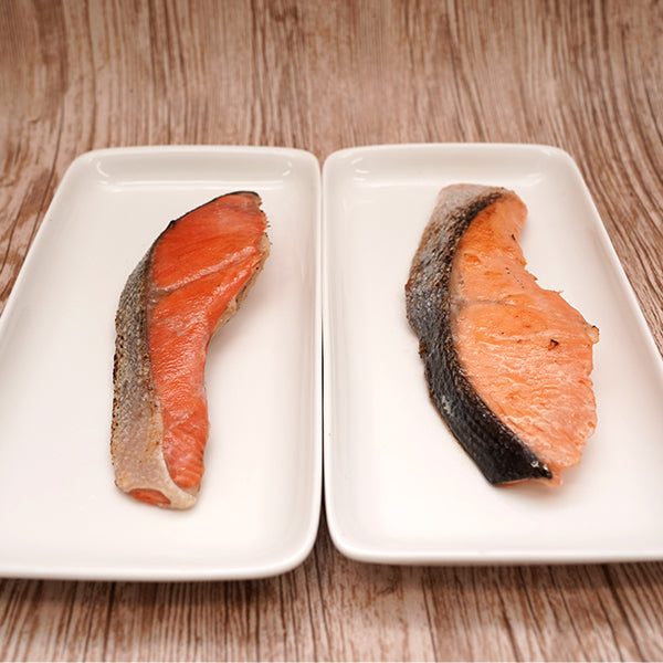 カネハチフーズ 熟成塩鮭食べ比べセット12枚(紅鮭中辛80g×6枚、銀鮭甘口100g×6枚)冷凍【送料無料】