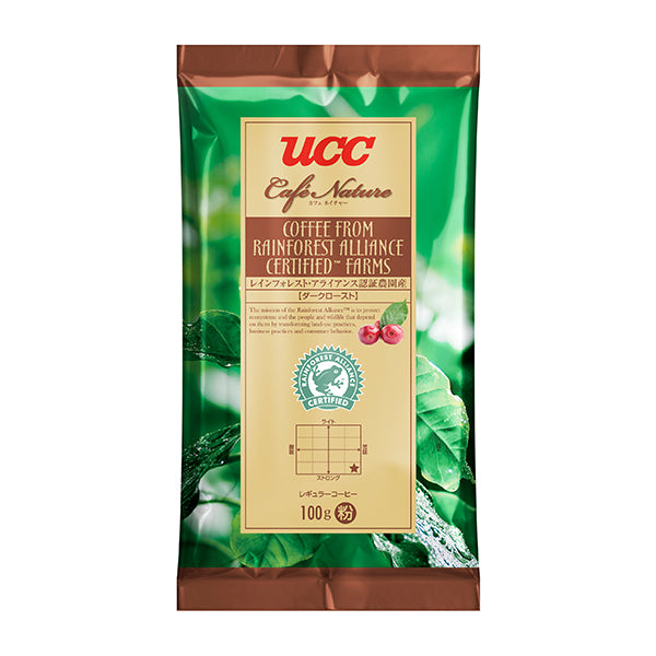 UCC カフェネイチャー レインフォレスト・アライアンス認証 ダークロースト(粉)100g【リニューアル】