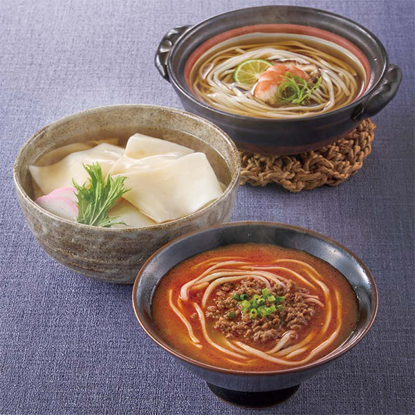 【冬ギフト】「花山うどん」三種のつゆで味わう老舗の三冬麺