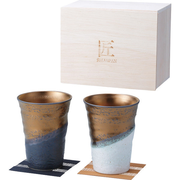煌き ペアビアカップ 木箱入【送料無料】