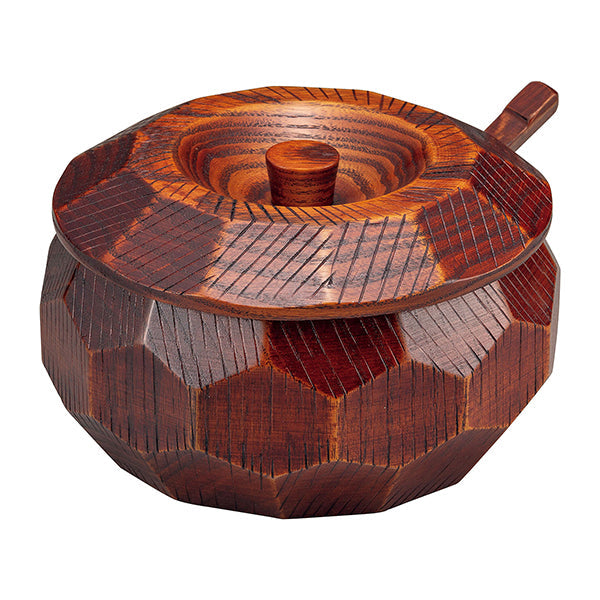 ヤマコー 摺り漆木製飯器セット（蓋・しゃもじ付）大（25782