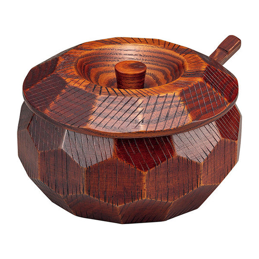 ヤマコー 摺り漆木製飯器セット(蓋・しゃもじ付)大(25782)
