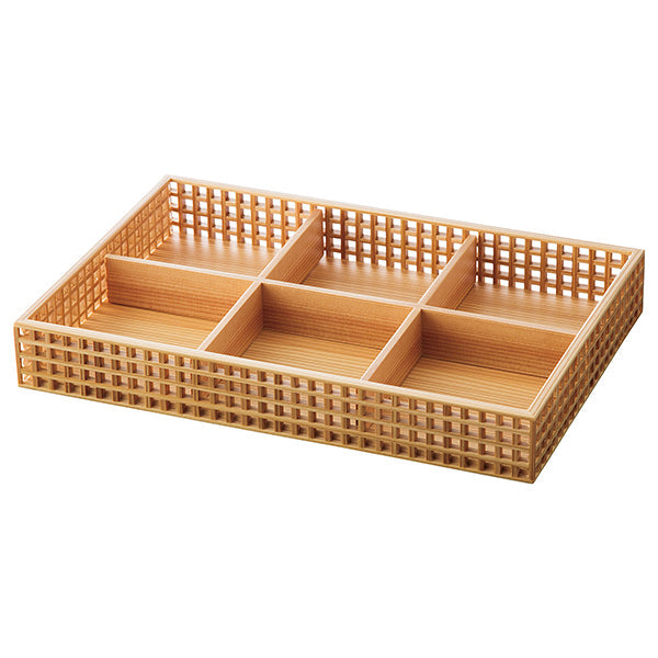 ヤマコー 新・細目格子盛器 六ツ切(27587)
