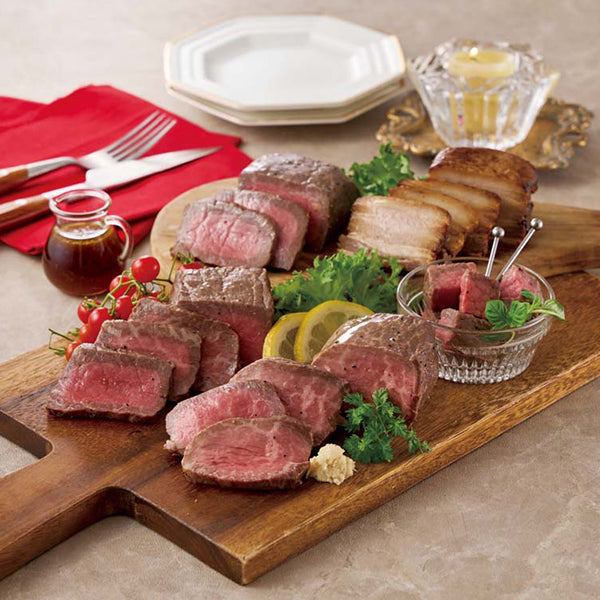 【冬ギフト】黒毛和牛ローストビーフ3種と黒豚焼豚セット