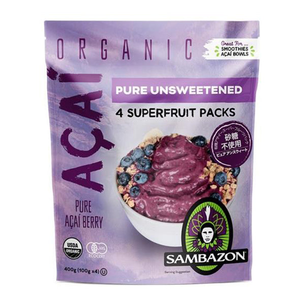 アサイースーパーフルーツパック ピュアアンスウィート(砂糖不使用)400g 冷凍