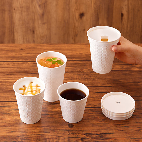 お店のための エンボスカップ(紙製)L-420 50個