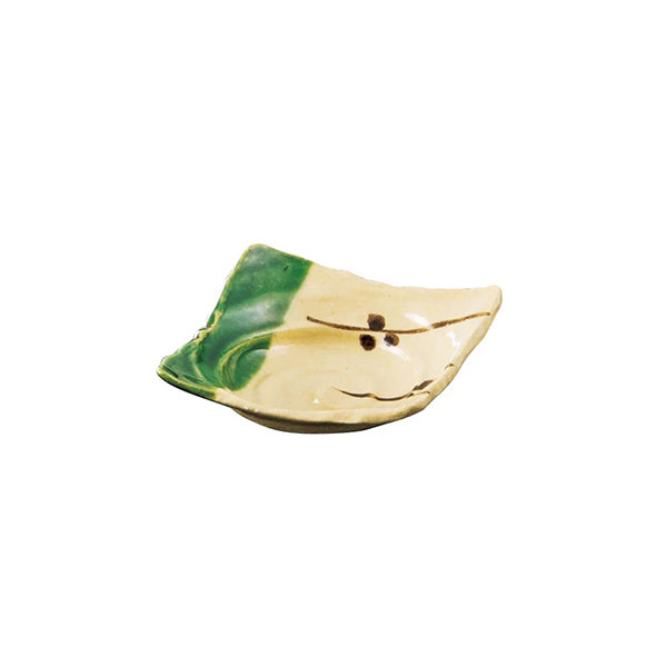 ヤマコー 青織部角手造り小皿(26641)