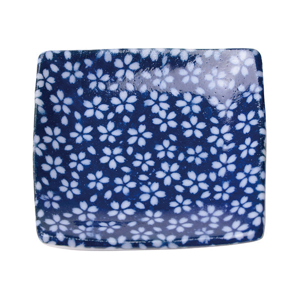 ヤマコー 豆皿（角型）藍 山桜（78476） | フーヅフリッジ UCC運営の