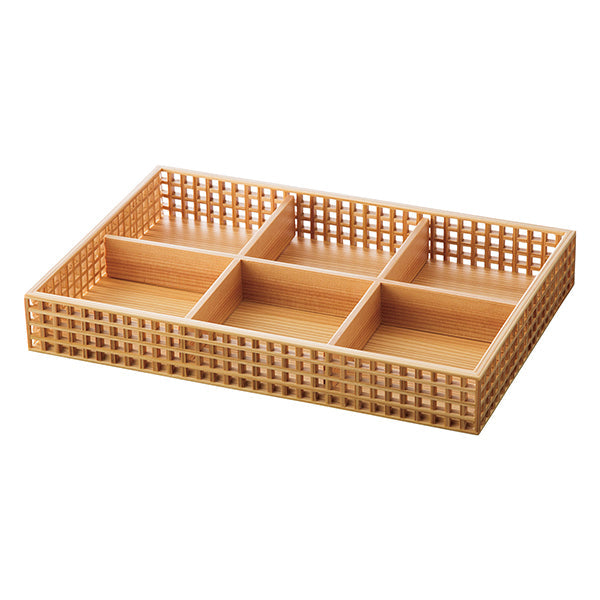 ヤマコー 新 細目格子盛器 長方(六ツ切 身のみ)(27588)