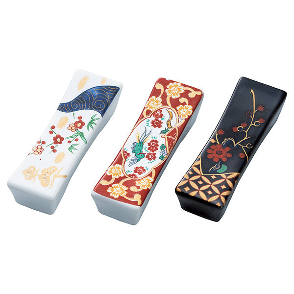 ヤマコー 陶器・長角箸置 松竹梅(15507)