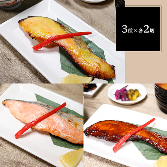 カネハチフーズ 漬魚 銀鮭 冷凍100g×6枚 （西京漬2枚・粕漬2枚・江戸甘味噌漬2枚）【送料無料】