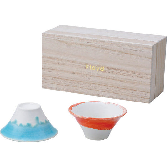 フロイド 富士猪口 カップル ブルー＆レッド【送料無料】