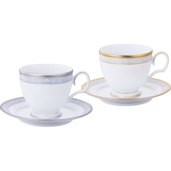 【直送】ノリタケ ハンプシャーゴールド＆プラチナ ペアティー・コ－ヒ－碗皿【送料無料】