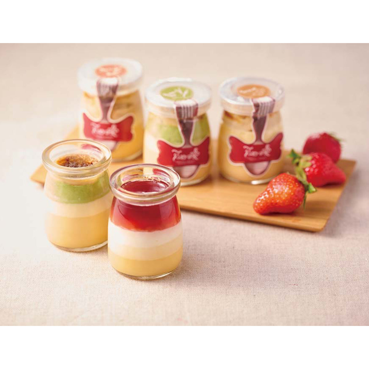 【夏ギフト】「心優ｰCotoyu Sweetsｰ」あまおういちごのチーズプリン＆キャラメルブリュレ