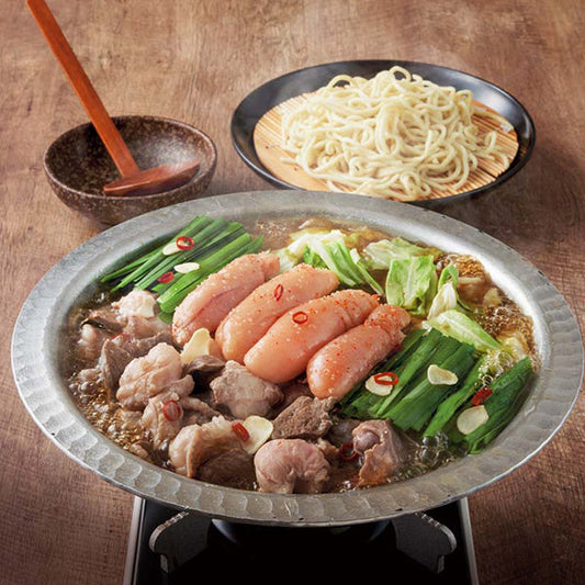 【冬ギフト】「やまや」無着色辛子明太子・もつ鍋セット