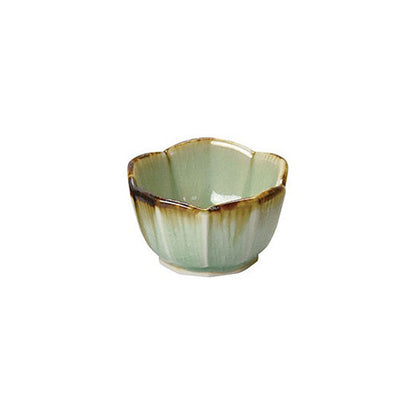 ヤマコー 桔梗型珍味入 灰釉茶渕（27712）