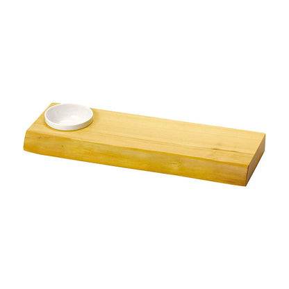 ヤマコー 桧ノタ付プレート 一ツ穴 陶器セット（32456）