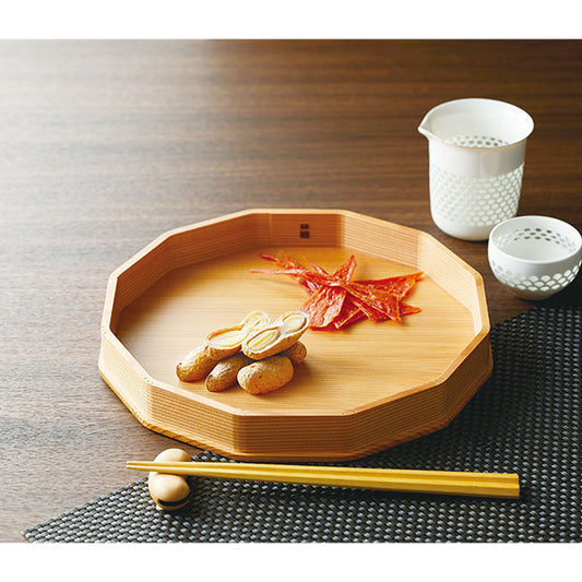 ヤマコー 木曽杉・十二角皿（EX塗装加工）（38102）