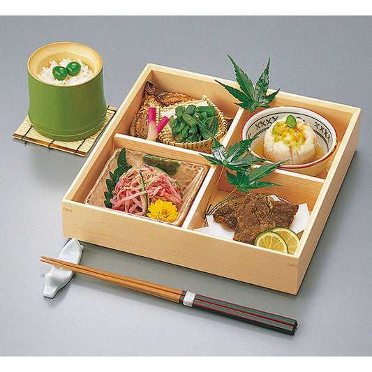 ヤマコー 木和美・ミニ松花堂弁当（四ツ仕切付）（27058）