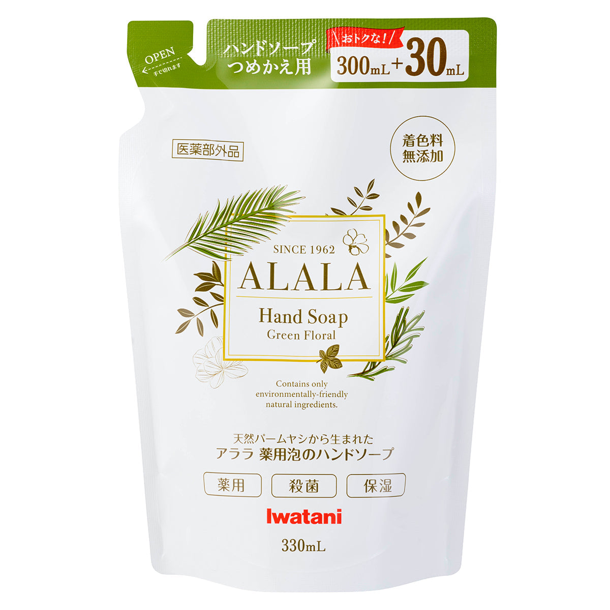 Iwatani【36本セット】ALALA 薬用泡のハンドソープ詰替用 330ml AHS3-P330