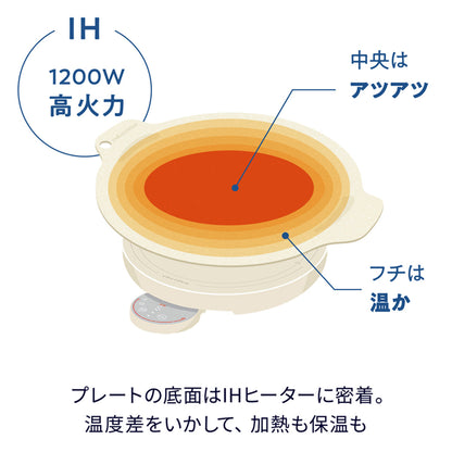 レコルト 卓上IHクッキンググリドル グレー RIH-1（GY）
