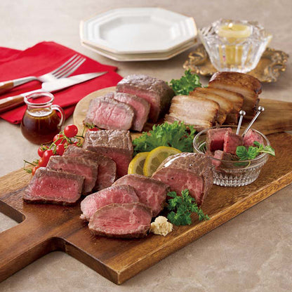 【冬ギフト】黒毛和牛ローストビーフ3種と黒豚焼豚セット