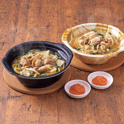 【冬ギフト】「やまや」辛子明太子付き個食もつ鍋セット（ちゃんぽん麺入）