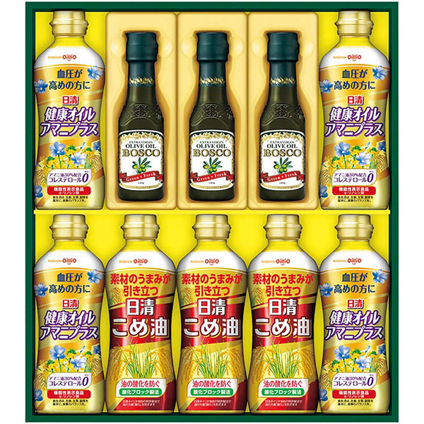 【冬ギフト】日清 ボスコオリーブオイル＆ヘルシーオイルギフト