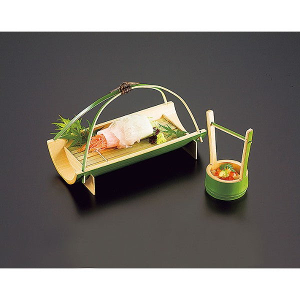 ヤマコー 若竹柄付大皿（ゲス付）（22379）