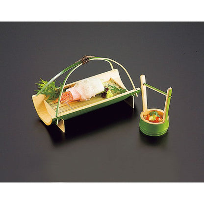 ヤマコー 若竹柄付大皿（ゲス付）（22379）