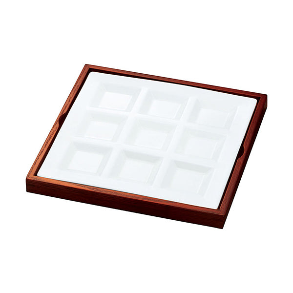 ヤマコー 欅色 9ピース皿専用トレイ（27004）