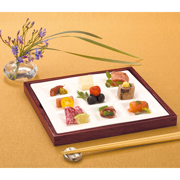 ヤマコー 欅色 9ピース皿専用トレイ（27004）