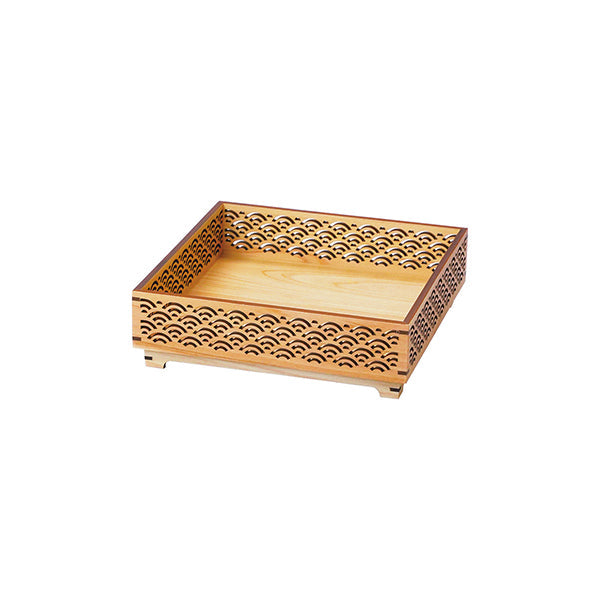 ヤマコー ひのき細密盛器（足付）青海波（38173）