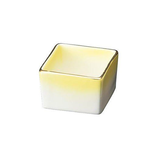 ヤマコー 陶器・角型珍味入 黄吹（26605）