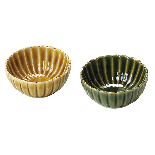 ヤマコー 菊型小鉢 黄瀬戸（27881）