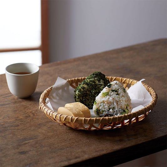 ヤマコー 晒竹・麻の葉皿 大（23600）