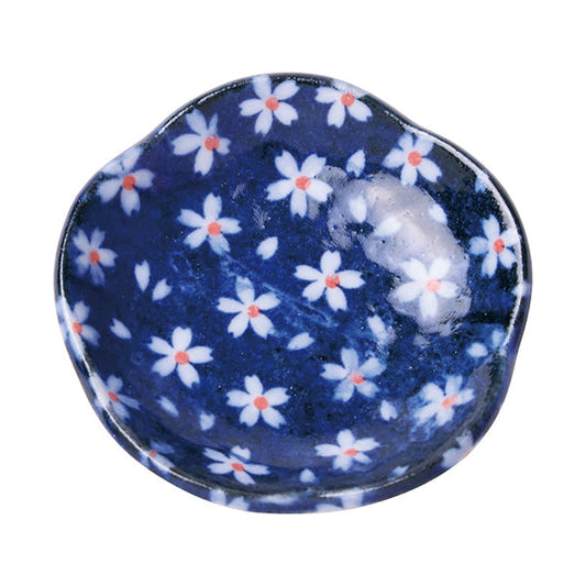 ヤマコー 豆皿（花型）藍 さくら（78472）