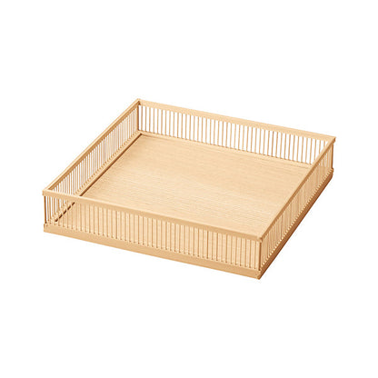 ヤマコー 白竹・千筋盛器 正角 8寸（22711）