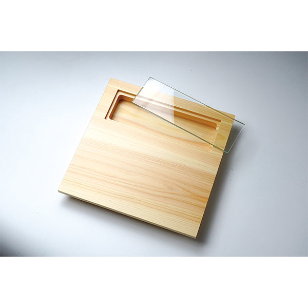 ヤマコー 桧・硝子窓付料理皿（正角）大（30286）