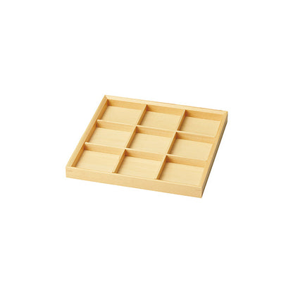 ヤマコー ひのき・浅型仕切料理箱 九ツ仕切（38681）