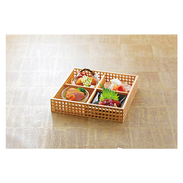 ヤマコー 新・細目格子盛器 四ツ切（27584）
