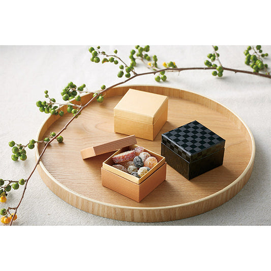 ヤマコー 蓋付 紙料理箱（プチ）黒市松（28033）