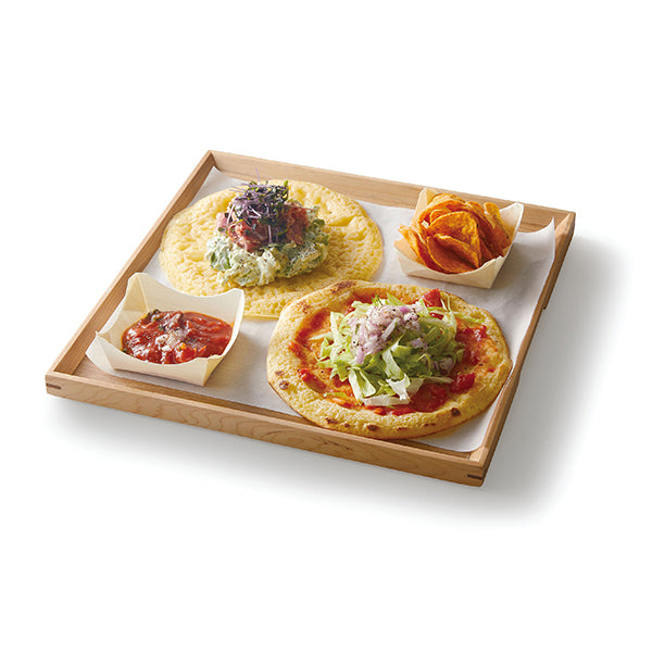 ヤマコー 経木容器（ポプラ）角皿 100枚入 中（23581）