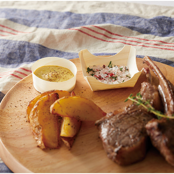 ヤマコー 経木容器（ポプラ）丸型 100枚入 浅（23586）