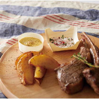 ヤマコー 経木容器（ポプラ）丸型 100枚入 浅（23586）