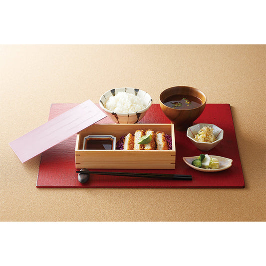 ヤマコー ひのき 長角料理箱（アルミ蓋仕様）ピンクゴールド（28056）
