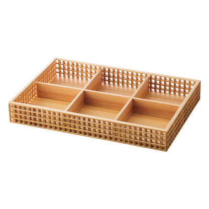 ヤマコー 新 細目格子盛器 長方（六ツ切 身のみ）（27588）