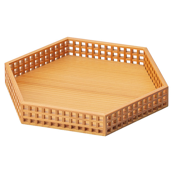ヤマコー 細目格子 六角膳（32443）
