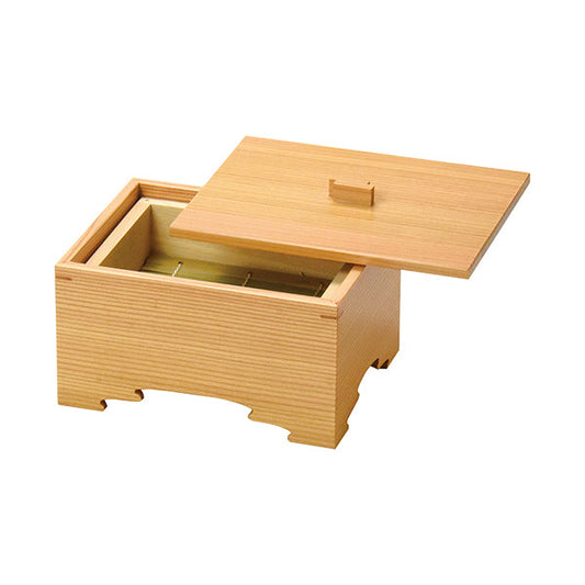ヤマコー 木曽杉 香箱（脚くり）蒸しセイロセット（38659）