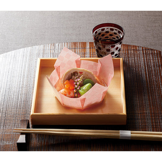 ヤマコー OP市松珍味入 大B 紅梅色 100枚入（66666）